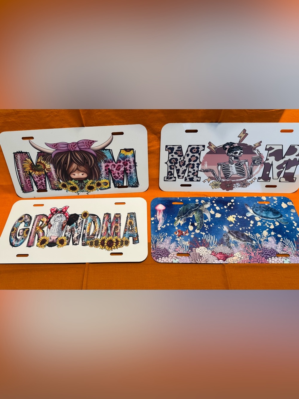 Decorative Letter License Plates - Floral & Ocean Designs